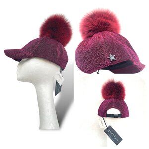NWT Jocelyn Red Fox Bon Bon Lurex Hat/Baseball Hat Jach -25 hat $150